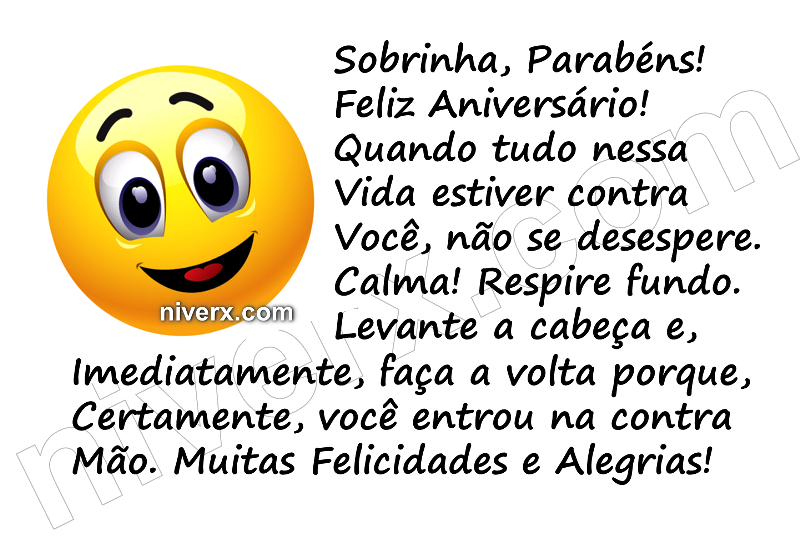 Feliz Aniversário Engraçado para sobrinha - Celular e Whatsapp bfjhfbytghry